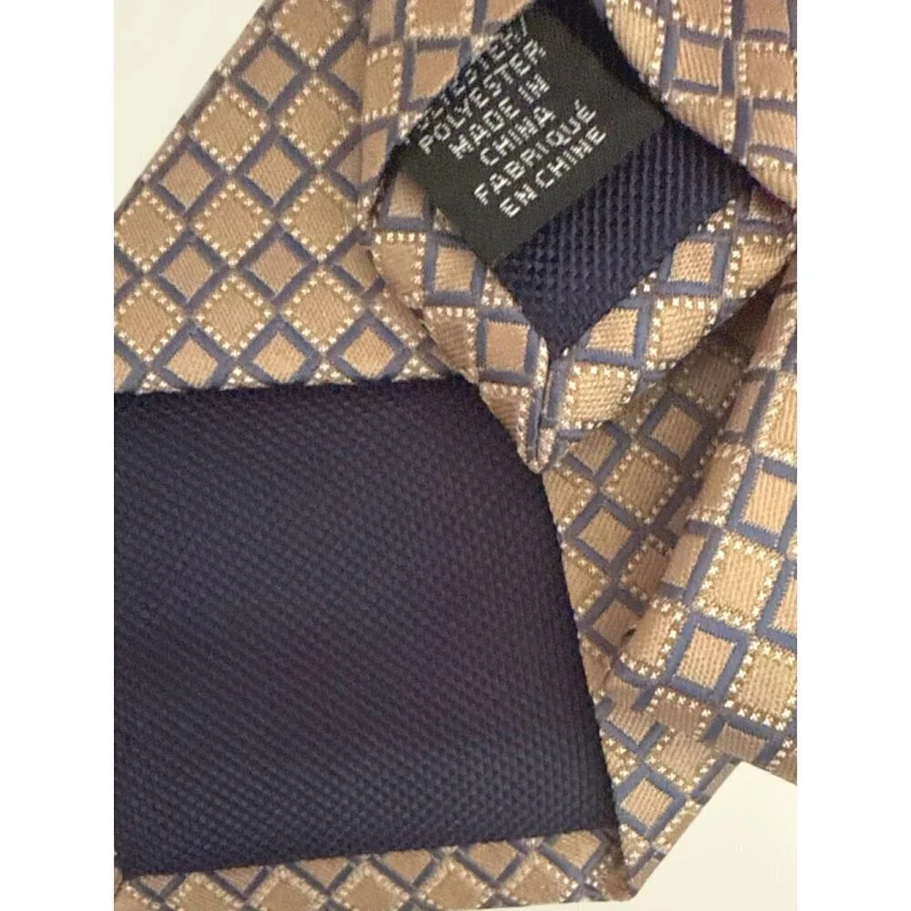Michael Kors Mens Taupe Gray Classic Geo Pattern Walken Tie Workwear New